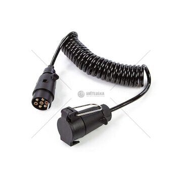 Prodlužovací kabel k přívěsu (spirálový) 3 m, 7 pólů, 12 V, samec/samice - MAR-POL