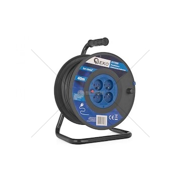 Prodlužovací kabel na bubnu 3x1.5mm², 40m, 4 zásuvky GEKO