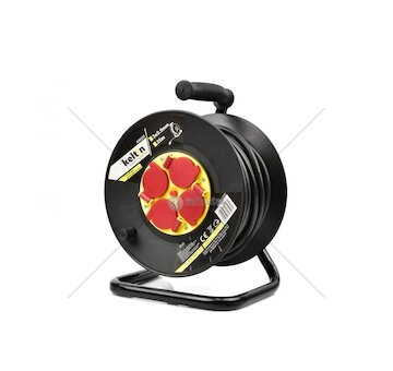 Prodlužovací kabel na bubnu 4 zásuvky 25m 3x2,5mm, plastový KELTIN