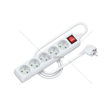 Prodlužovací přívod RPC 28, 1,5 m, 5 zásuvek, 3 x 1,0 mm² WS RETLUX