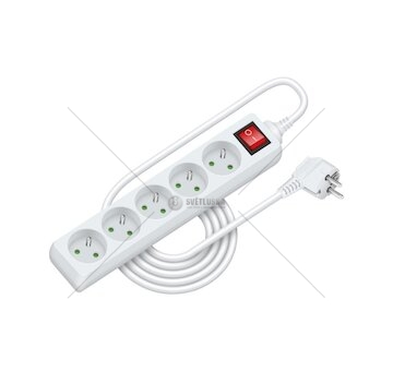 Prodlužovací přívod RPC 30, 3 m, 5 zásuvek, 3 x 1,0 mm² WS RETLUX