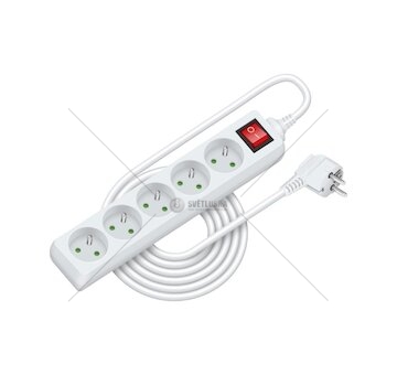 Prodlužovací přívod RPC 31, 5 m, 5 zásuvek, 3 x 1,0 mm² WS RETLUX