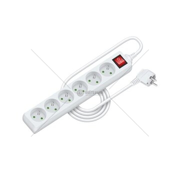 Prodlužovací přívod RPC 32, 2 m, 6 zásuvek, 3 x 1,0 mm² WS RETLUX