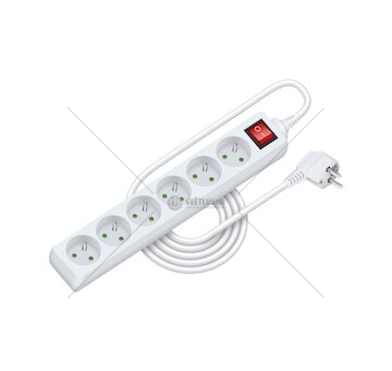 Prodlužovací přívod RPC 34, 5 m, 6 zásuvek, 3 x 1,0 mm² WS RETLUX