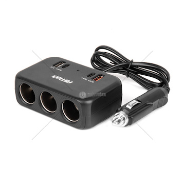 Prodlužovací zásuvka 1x USB-A 1x USB-C QC4.0 12V/24V 120W 80cm AMiO-04365