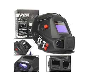 PROFI Kukla svářečská samostmívací s LED svítilnou a ventilátorem F2 QUICK GLASS MAR-POL