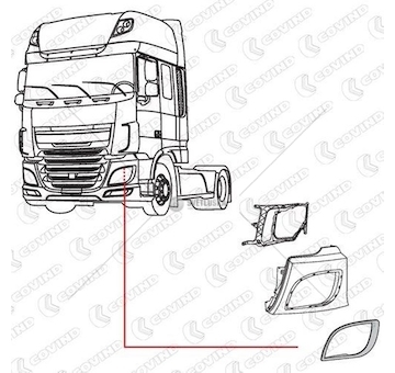 RAMKA REFLEKTORA DAF XF106 LEWA COVIND COV/XF6/89