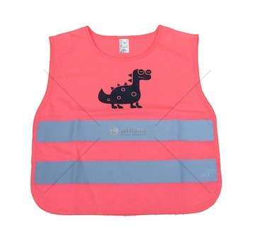 Reflexní vesta dětská růžová DINOSAUR AMiO-03989