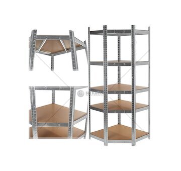 Regál policový rohový 180×40×70 cm, 175 kg, kovový - GEKO