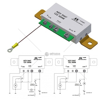 Regulátor dynama 12v aev 0447 mínus kostra 353907010_A