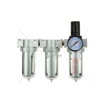 Regulátor tlaku 1MPa s filtrem, manometrem a přim. oleje 1/2" GEKO