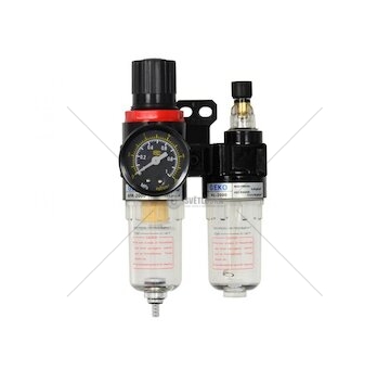 Regulátor tlaku s filtrem a manometrem a přim. oleje 1/4" GEKO