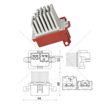 Regulátor ventilátoru topení - odpor volvo fm d11k 0273085_A