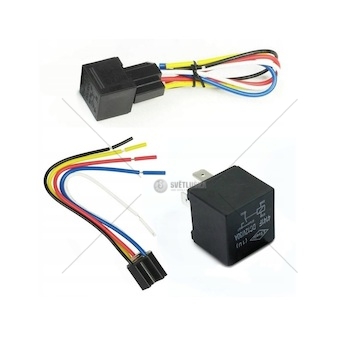 Relé 12V, 40A s kostkou a kabely 5-pin