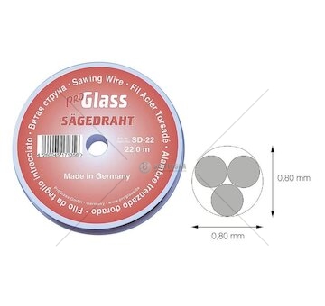 Řezací drát na autoskla 0.8mmx22m ProGlass