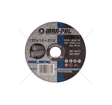 Řezný kotouč 125×1,6×22,2 mm, na kov - MAR-POL