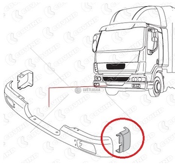 Roh spodního nárazníku l daf lf45, lf55 0136917_A