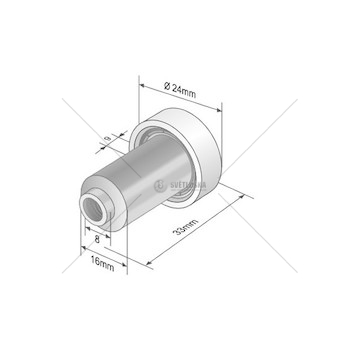 ROLKA DACHU FI24*9 DL.33MM  RD608VBD