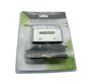 Rozbočovač 12/24V-DIN, 3 zásuvky s vypínači