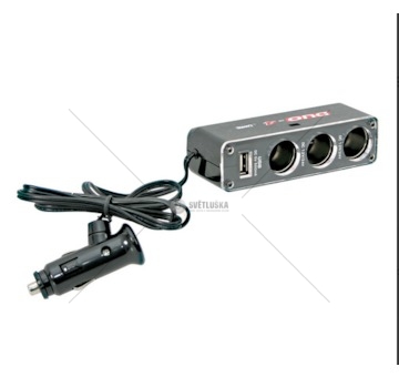 ROZGALEZNIK GNIAZDA ZAPALN.3WYJSCIA+1USB LAMPA LAM39048
