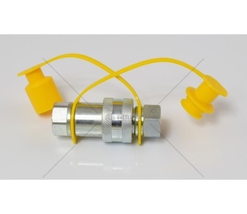 Rychlospojka hydraulická M22x1,5 komplet zásuvka +zástrčka kovová žlutá