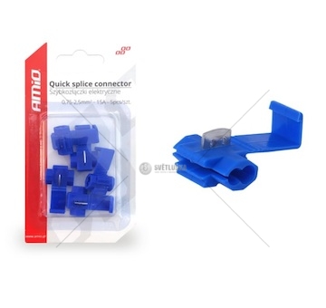 Rychlospojka kabelová 0,75-2,50mm modrá zářezová 15A blistr 5ks