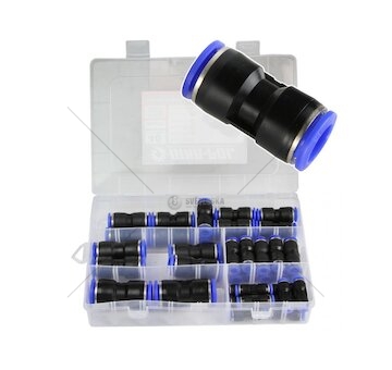 Rychlospojka pneumatická, přímá nástrčná pro PA, PU, PE hadice 4-16mm sada 40ks MAR-POL