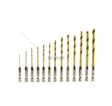 Sada 13ks HSS vrtáků do kovu HEX 1,5-6,5mm GEKO