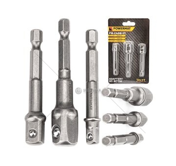 Sada adaptérů do vrtačky 1/2" 3/8" 1/4", 3ks, šestihran POWERMAT