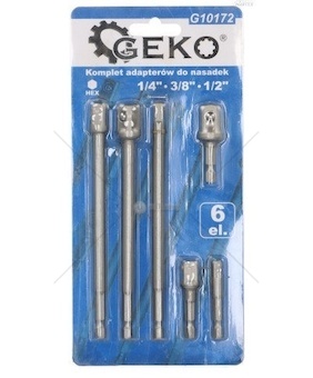 Sada adaptérů hex 1/4;3/8;1/2 6ks G10172