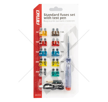 Sada autopojistek standard s testerem napětí AMiO-03523