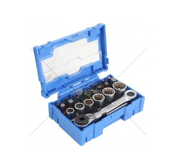 Sada bitů a nástavců 1/4", TORX a XZN, různé profily, s ráčnou 24 dílů SATRA