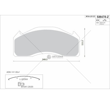 Sada brzdových destiček, kotoučová brzda STEINHOF SM478-Z