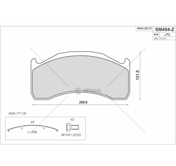 Sada brzdových destiček, kotoučová brzda STEINHOF SM494-Z