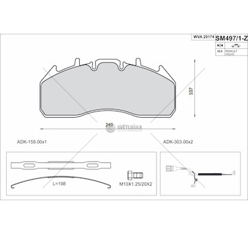 Sada brzdových destiček, kotoučová brzda STEINHOF SM497/1-Z