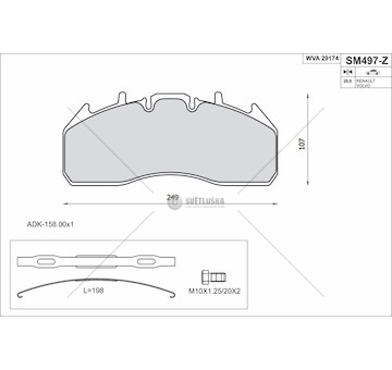 Sada brzdových destiček, kotoučová brzda STEINHOF SM497-Z