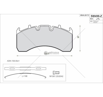 Sada brzdových destiček, kotoučová brzda STEINHOF SM498-Z