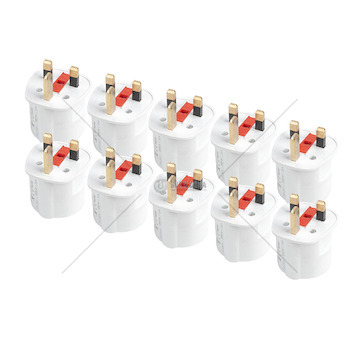Sada cestovních adaptérů s pojistkou EU–UK 13A 250V 10ks AMiO-04858