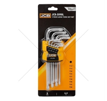Sada dlouhých torx klíčů 9ks (T10-T50) jcbn JCB-5098L