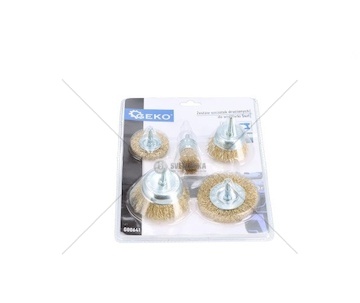 Sada drátěných kartáčů na vrtačku 5ks Geko G00641