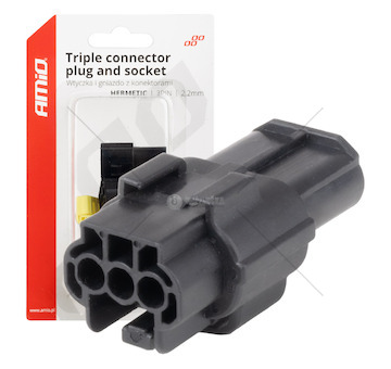Sada elektrických konektorů vodotěsných 3 PIN 2,2 mm AMiO-04347