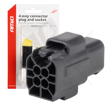 Sada elektrických konektorů vodotěsných 4 PIN 2,2 mm AMiO-04348