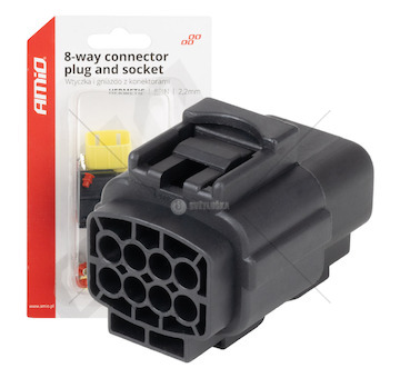 Sada elektrických konektorů vodotěsných 8 PIN 2,2 mm AMiO-04350
