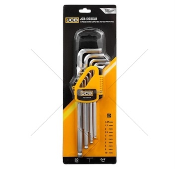 Sada extra dlouhých imbusových klíčů s kuličkou 10ks (1.27-10mm) jcbn JCB-5102XLB