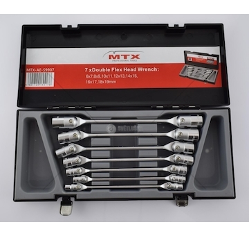 Sada klíčů s nástavci kyvné 6-19MM 7-ELEM MTX MTX-AE-S9907