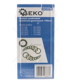 Sada kovogumových podložek 150ks Geko G03606