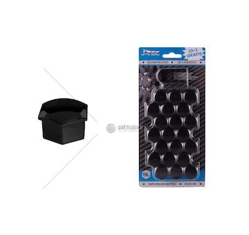 Sada krytek pro šrouby kol 19 mm - černé