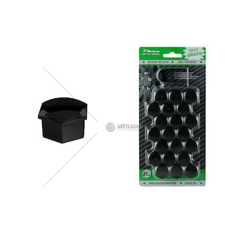 Sada krytek pro šrouby kol 21 mm - černé