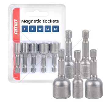 Sada magnetických nástrčných klíčů 5el. 6-8-10-12-13mm AMIO-04937