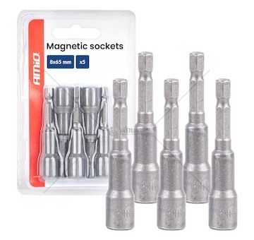 Sada magnetických nástrčných klíčů 5el. 8×65mm AMIO-04938